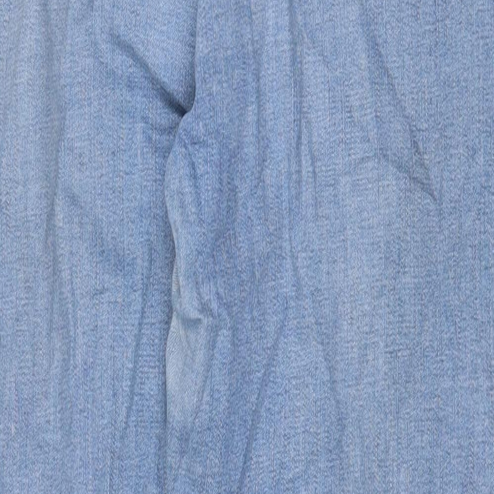 Marks and Spencer Womens Blue Cotton Skinny Jeans Size 14 Regular Zip