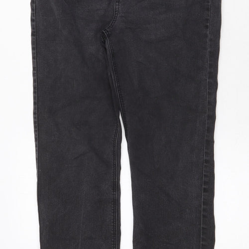 Dylan George Womens Grey Cotton Straight Jeans Size 12 Regular Zip