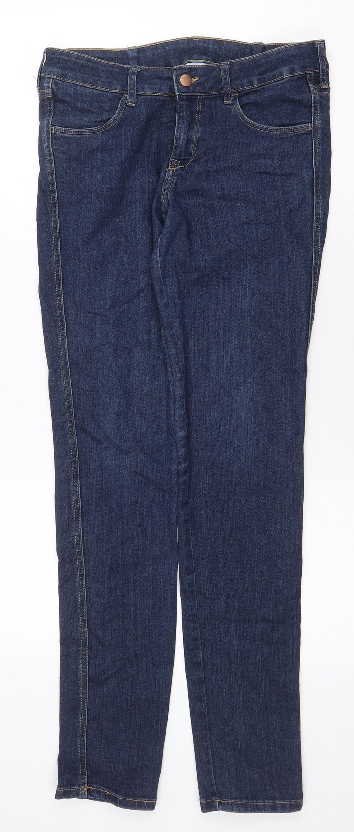 Preworn Womens Blue Cotton Skinny Jeans Size 30 in Regular Zip