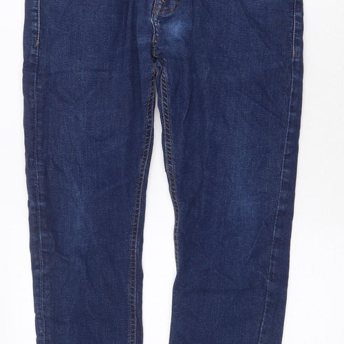NEXT Womens Blue Cotton Straight Jeans Size 32 in Regular Zip