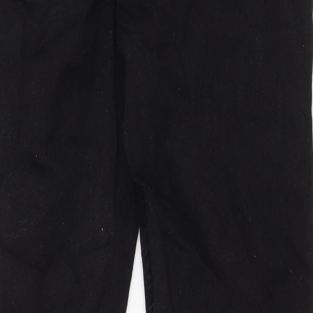 Marks and Spencer Womens Black Cotton Bootcut Jeans Size 14 Regular Zip