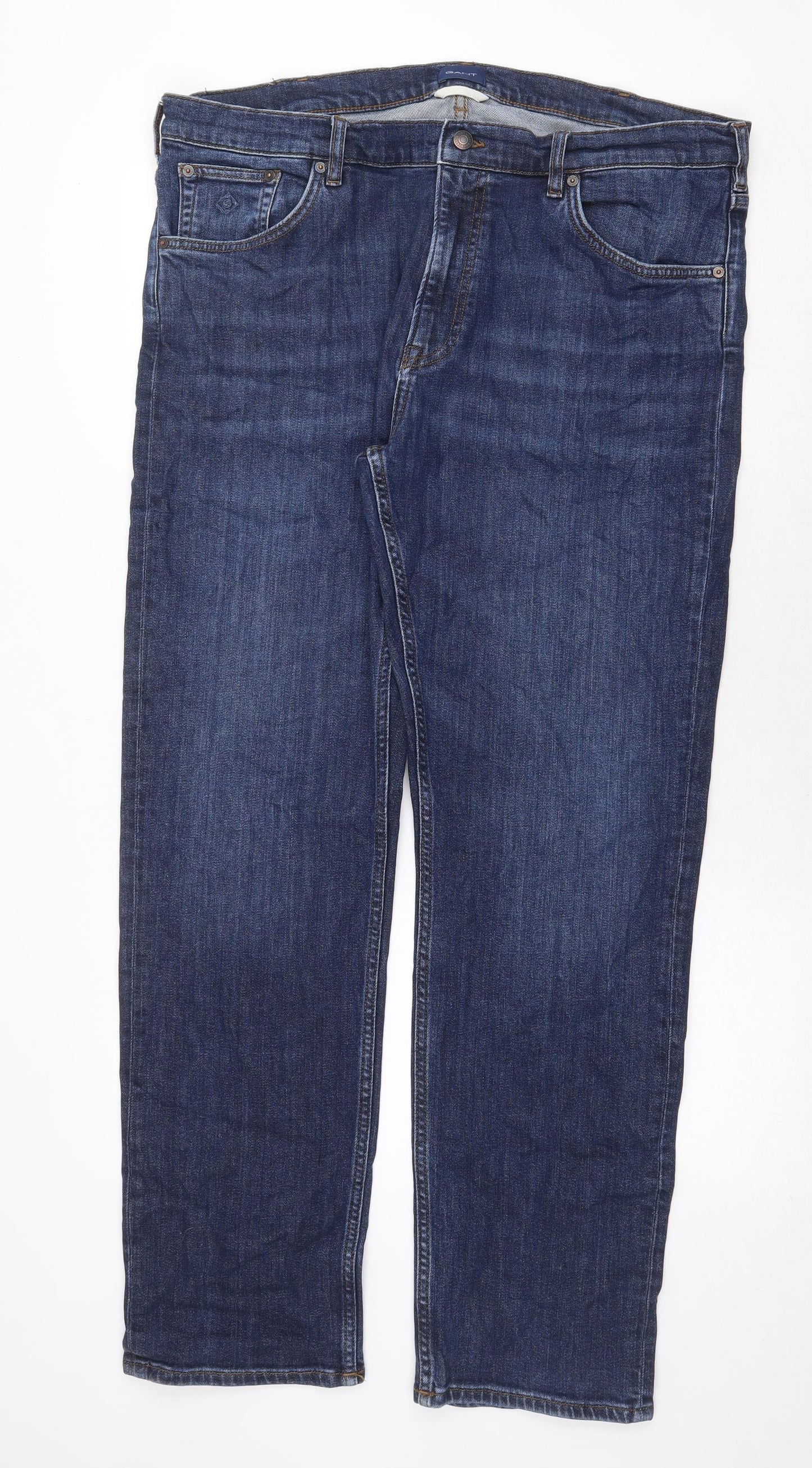 Giant Mens Blue Cotton Straight Jeans Size 40 in Regular Zip