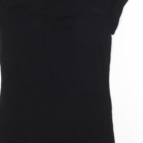 Artwood Womens Black Cotton Basic T-Shirt Size M Round Neck