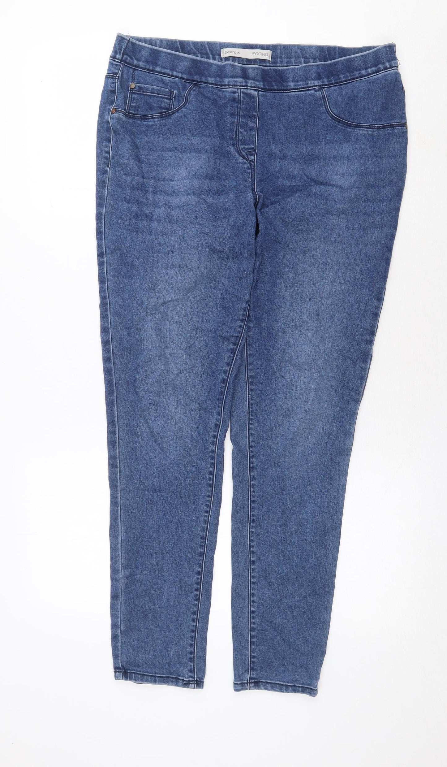George Womens Blue Cotton Jegging Jeans Size 14 Regular