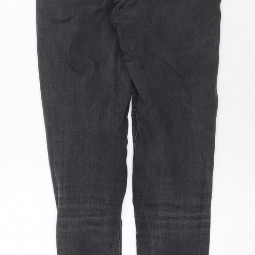 Topshop Womens Grey Cotton Skinny Jeans Size 28 in Regular Zip
