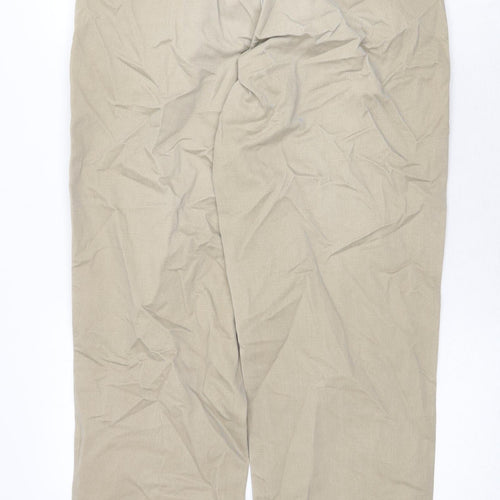 DOCKERS Mens Beige Cotton Chino Trousers Size 34 in Regular Zip