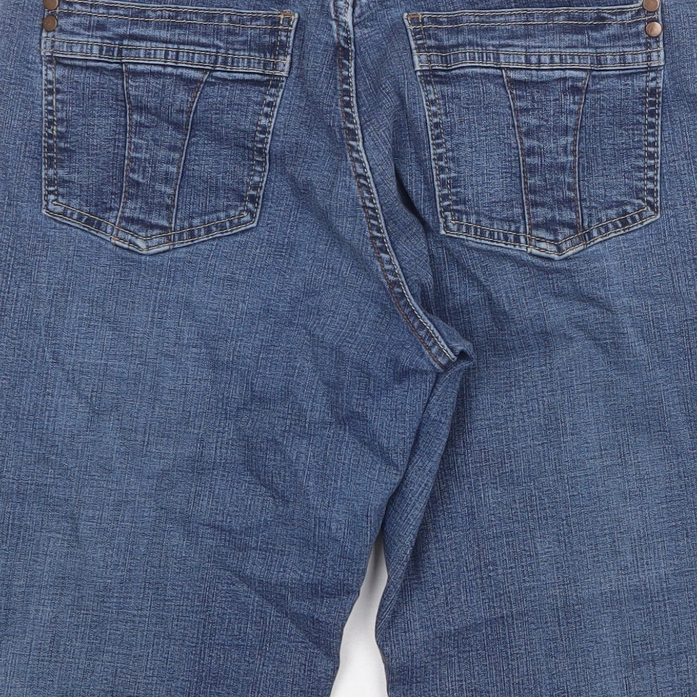 Lee Womens Blue Cotton Skimmer Shorts Size M Regular Zip