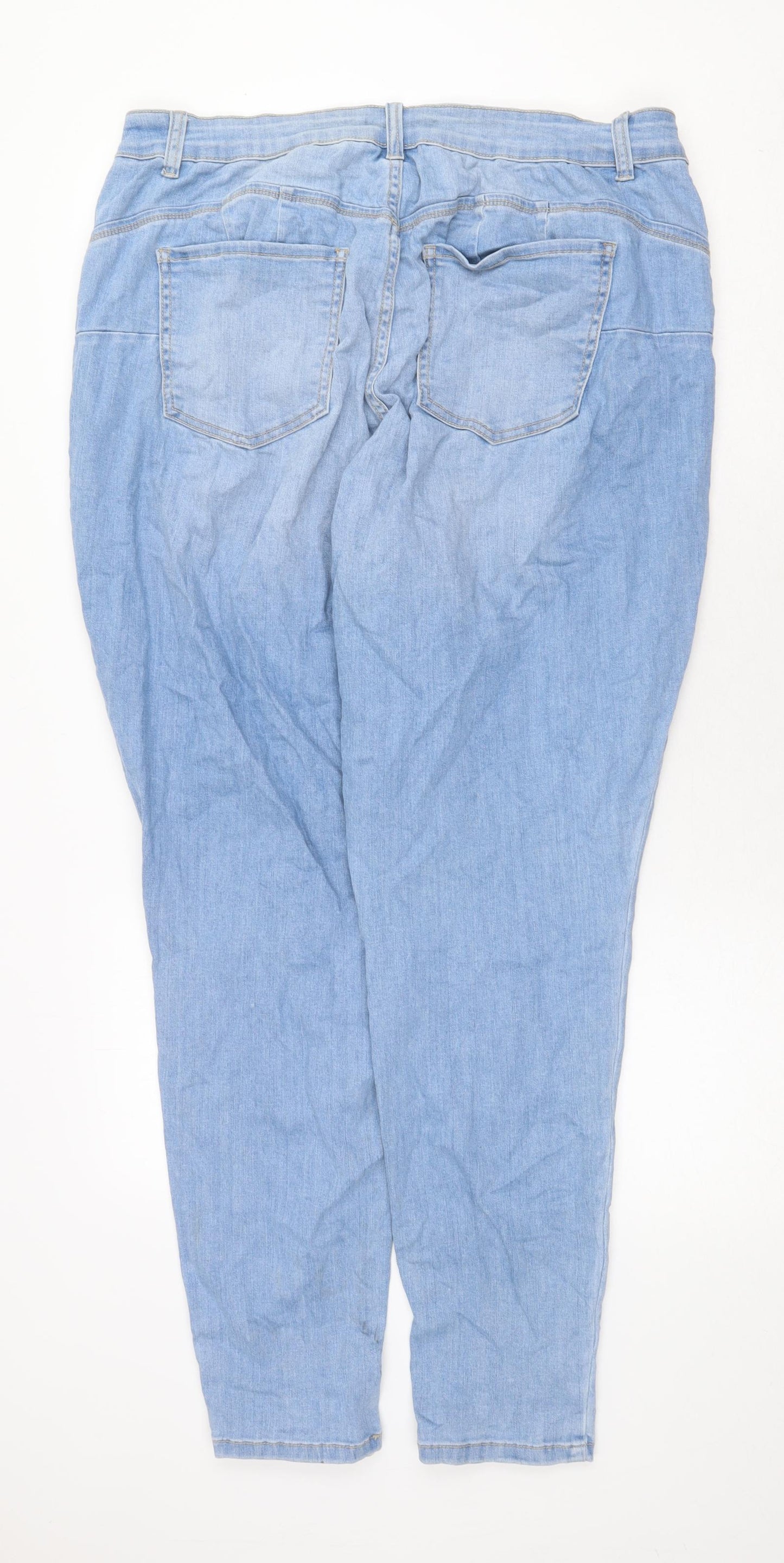WAX JEAN Womens Blue Cotton Skinny Jeans Size 18 Regular Zip