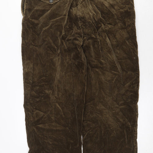 Preworn Womens Green Cotton Trousers Size 36 Regular Zip