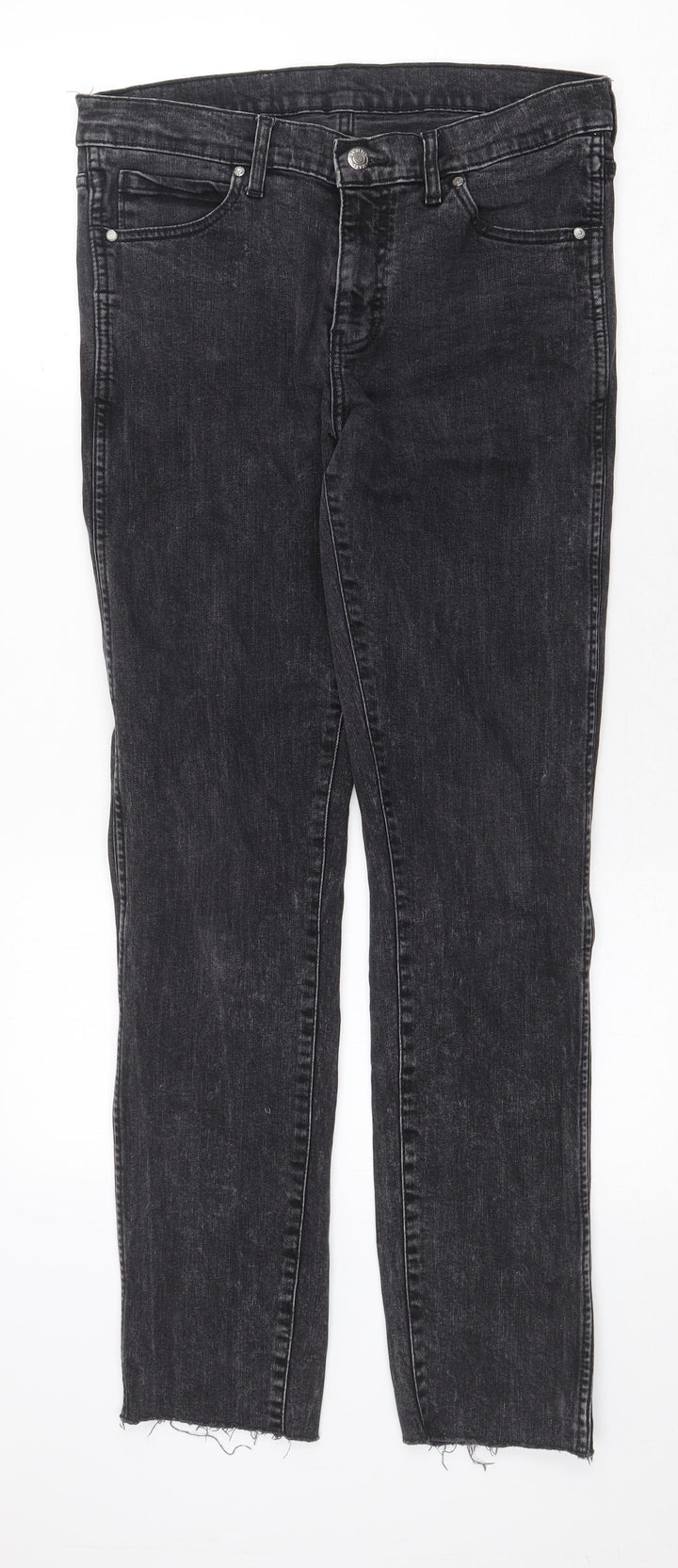 Dr. Denim Womens Grey Cotton Skinny Jeans Size 32 in Regular Zip - Distressed Hems