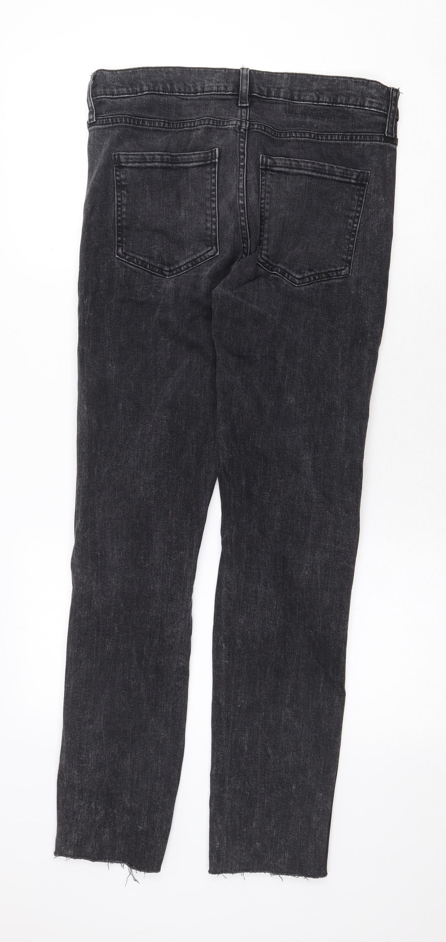 Dr. Denim Womens Grey Cotton Skinny Jeans Size 32 in Regular Zip - Distressed Hems