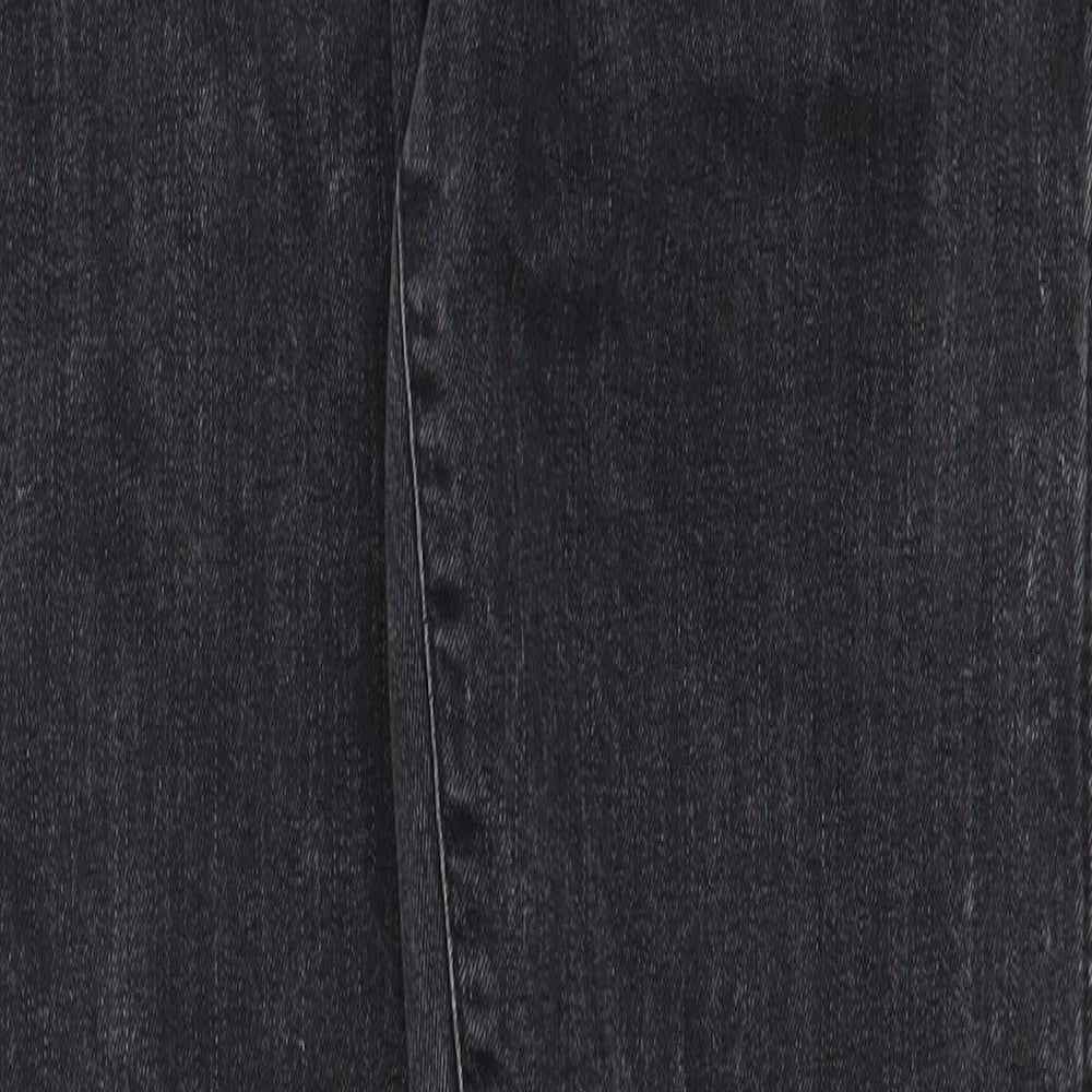 Dr. Denim Womens Grey Cotton Skinny Jeans Size 32 in Regular Zip - Distressed Hems
