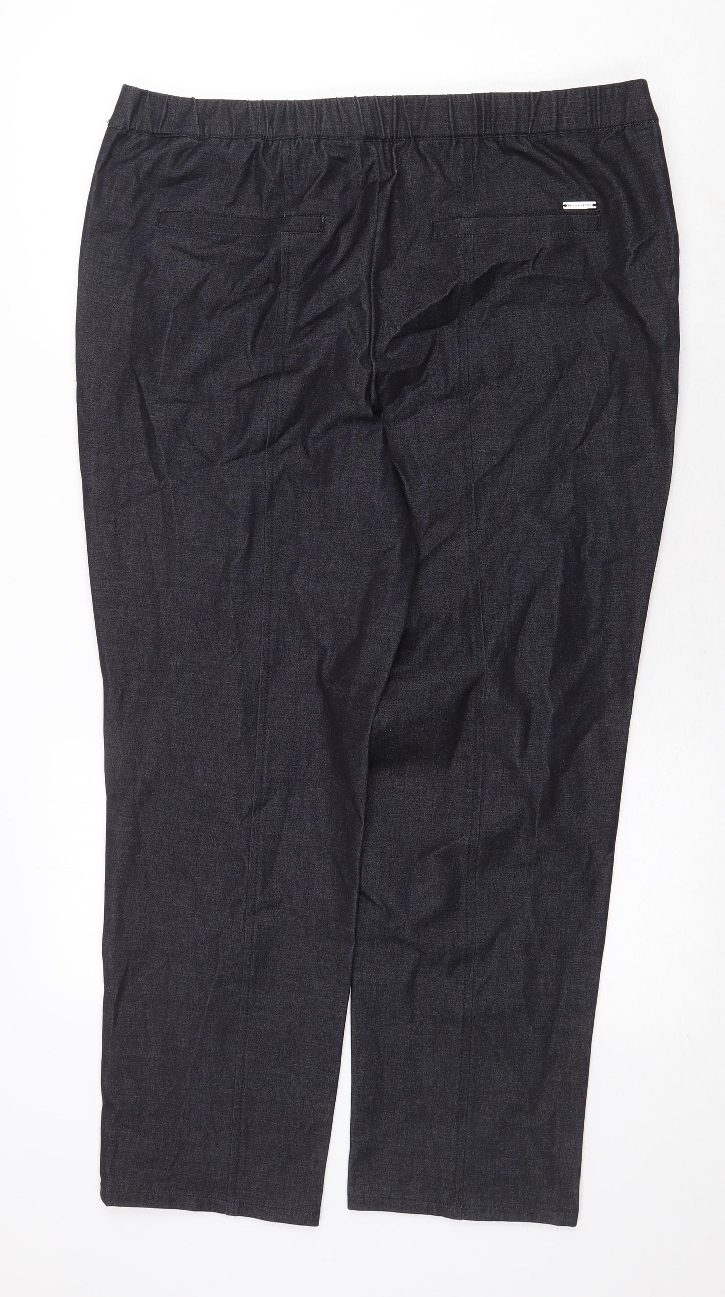 Halston Womens Grey Cotton Trousers Size 20 Regular