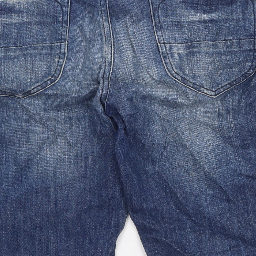 Marks and Spencer Womens Blue Cotton Skimmer Shorts Size 12 Regular Zip