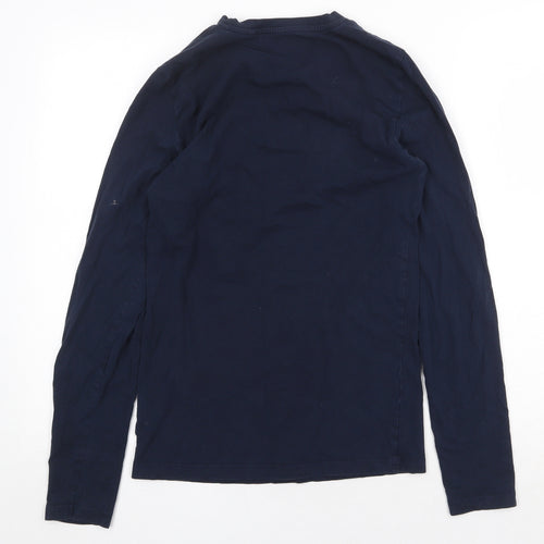 NEXT Womens Blue Cotton Basic T-Shirt Size XS Round Neck