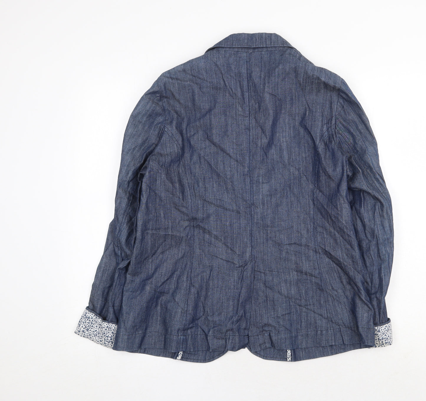 Cotton Traders Womens Blue Jacket Blazer Size 12 Button