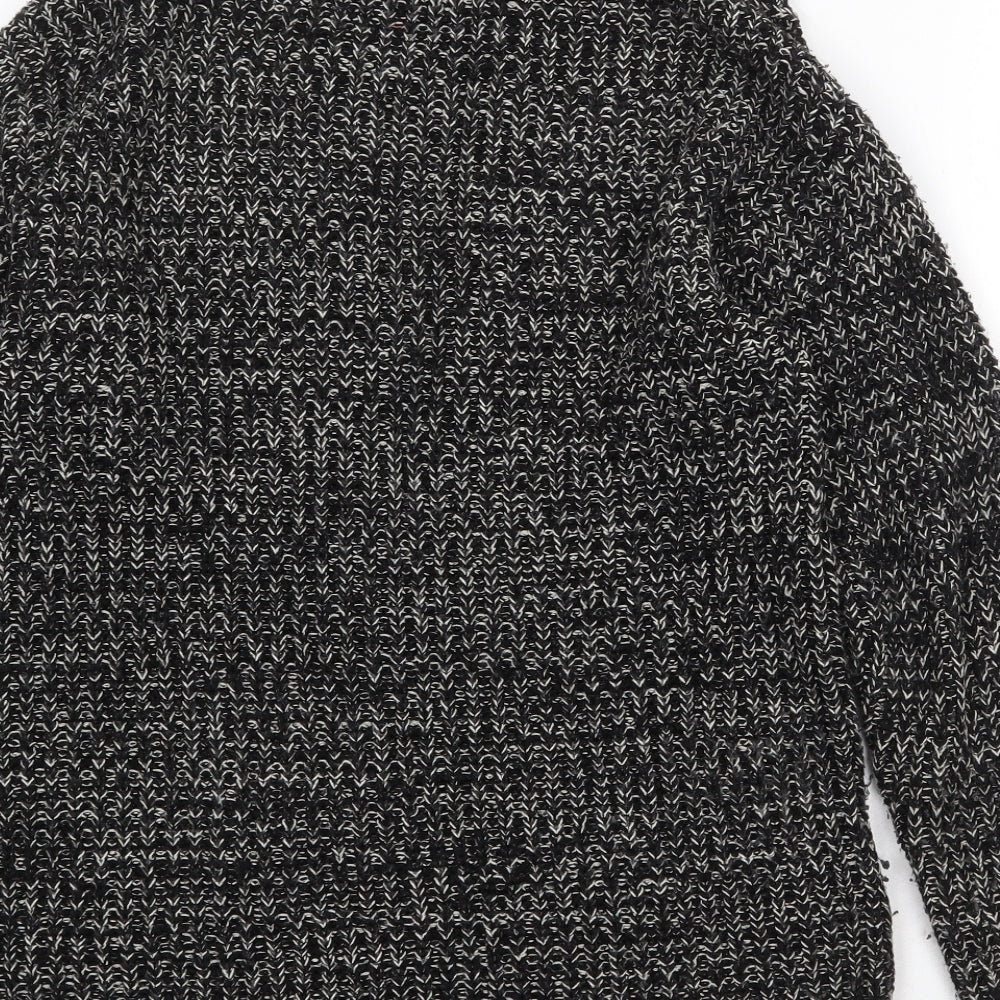 Atmosphere Womens Black V-Neck Geometric Acrylic Cardigan Jumper Size 8