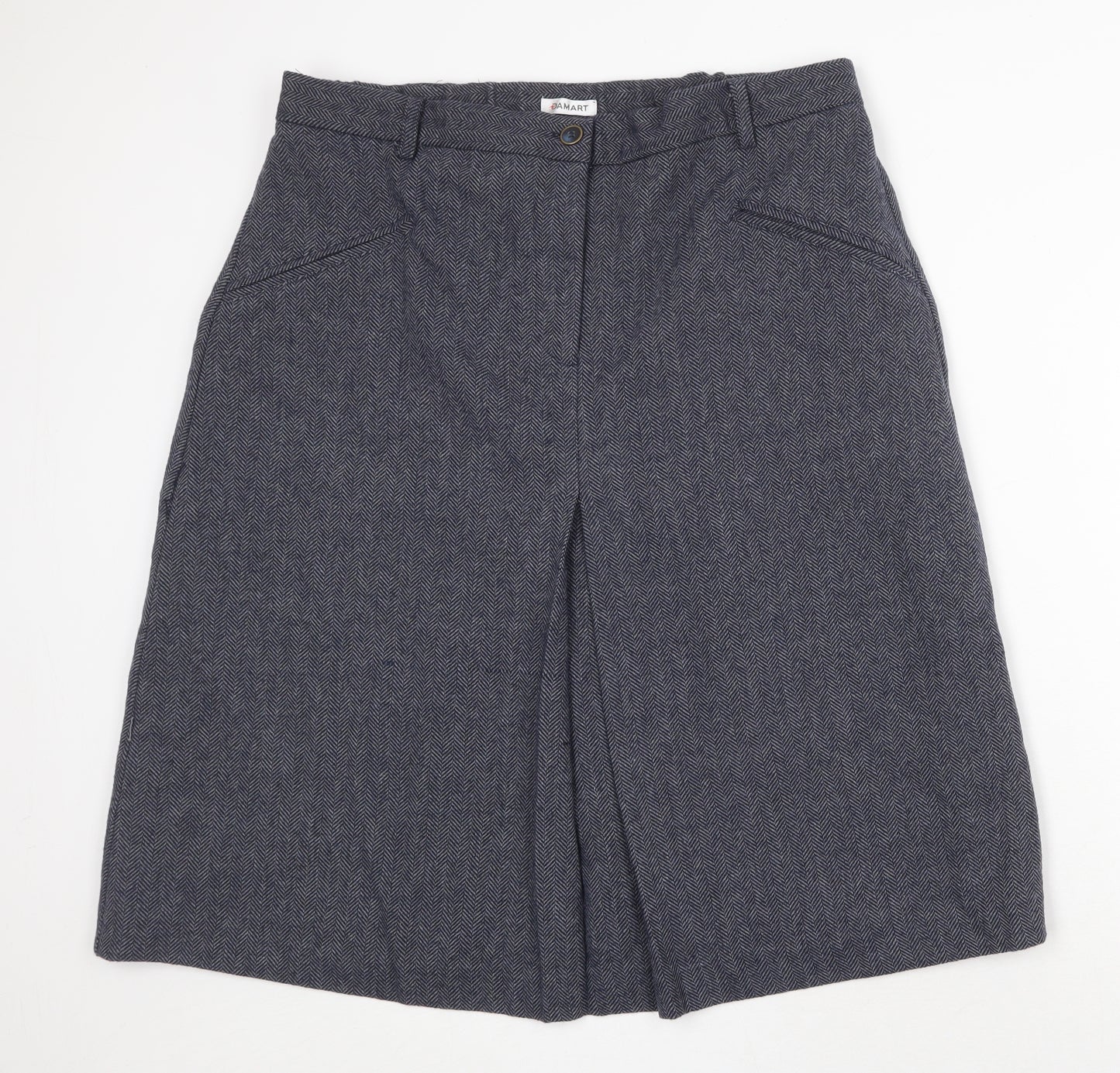Damart Womens Blue Polyester A-Line Skirt Size 20 Zip