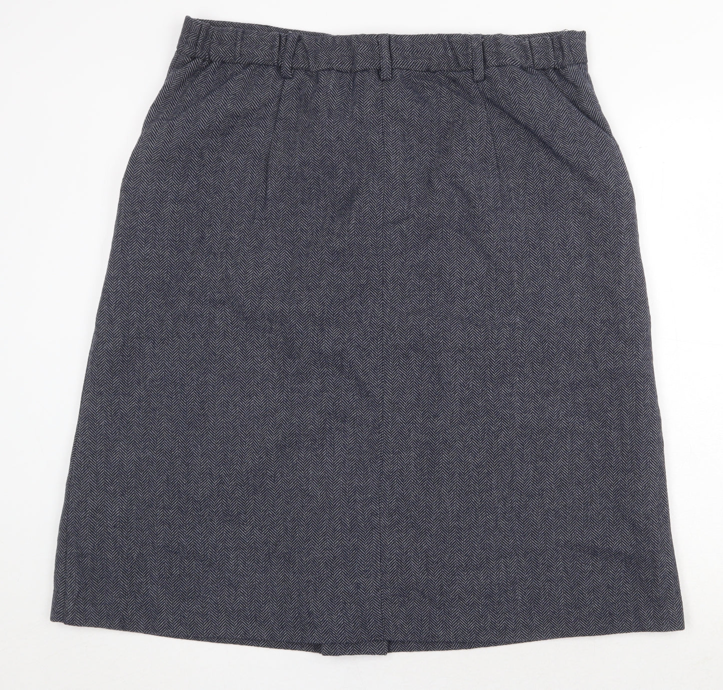 Damart Womens Blue Polyester A-Line Skirt Size 20 Zip