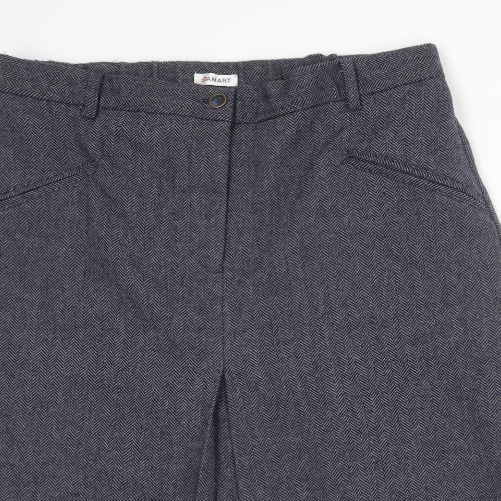 Damart Womens Blue Polyester A-Line Skirt Size 20 Zip