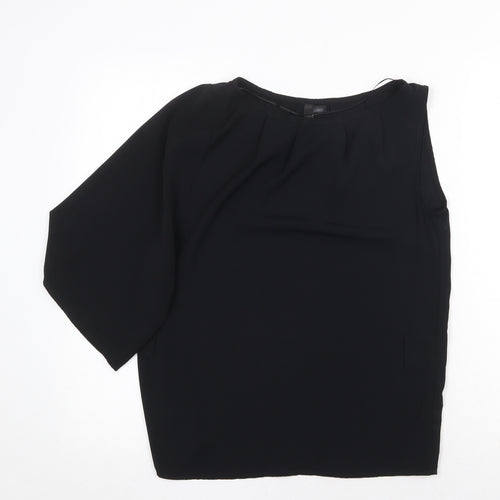 Preworn Womens Black Polyester Basic Blouse Size 4XL Round Neck - One Shoulder