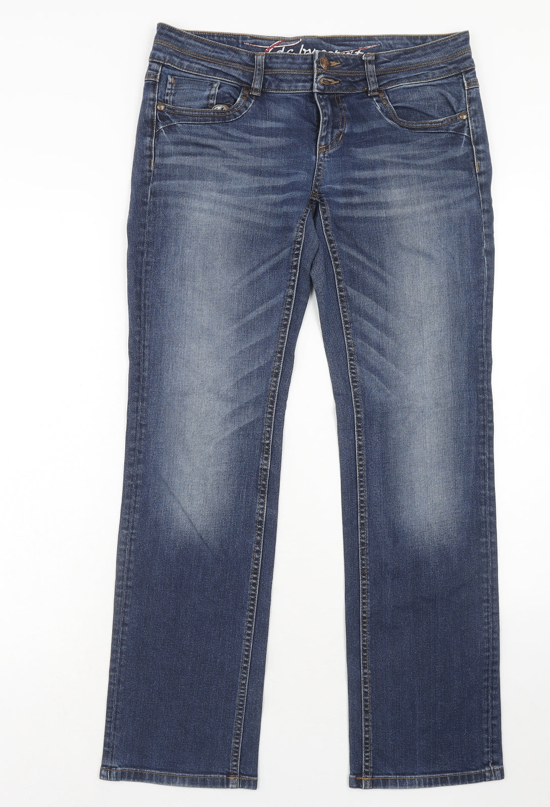 EDC Womens Blue Cotton Straight Jeans Size 31 in L32 in Regular Zip