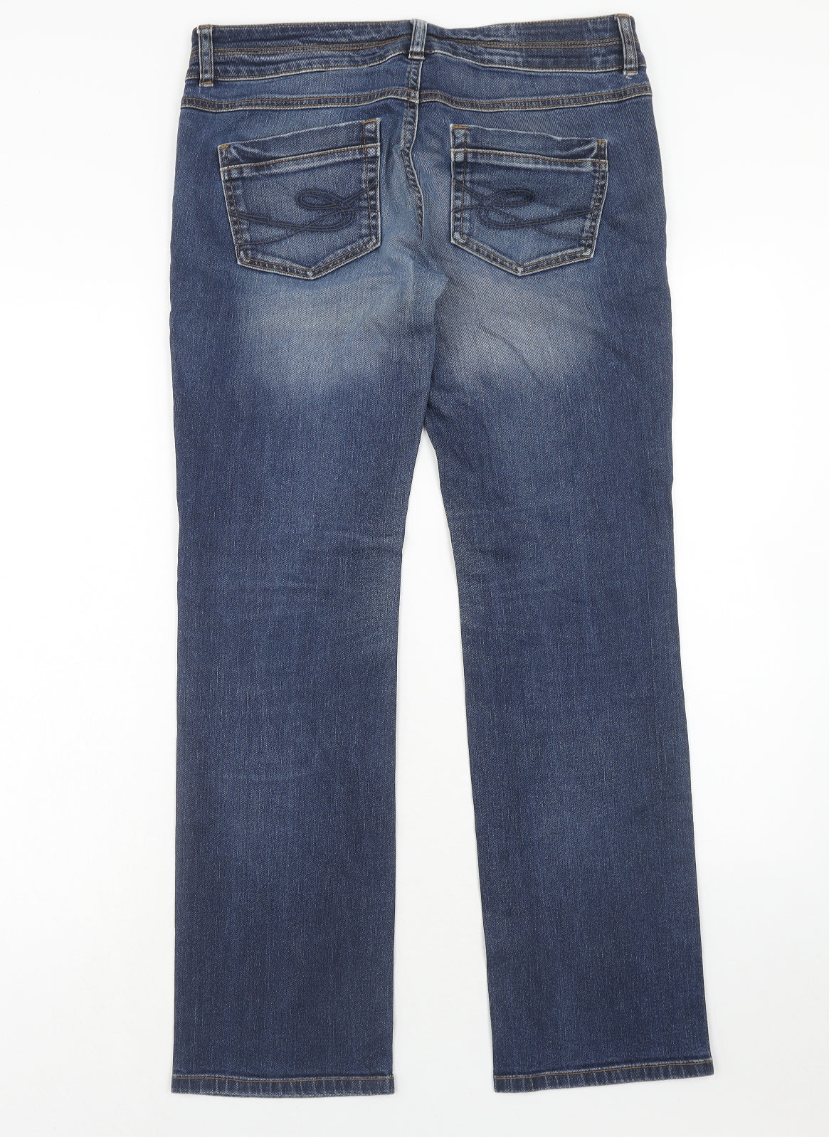 EDC Womens Blue Cotton Straight Jeans Size 31 in L32 in Regular Zip