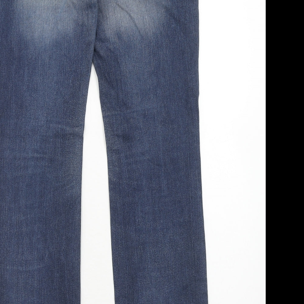 EDC Womens Blue Cotton Straight Jeans Size 31 in L32 in Regular Zip