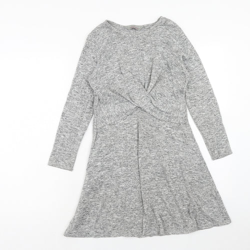 Dorothy Perkins Womens Grey Polyester Trapeze & Swing Size 10 Round Neck Pullover