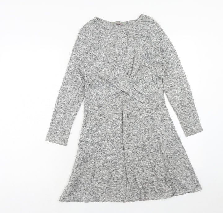 Dorothy Perkins Womens Grey Polyester Trapeze & Swing Size 10 Round Neck Pullover