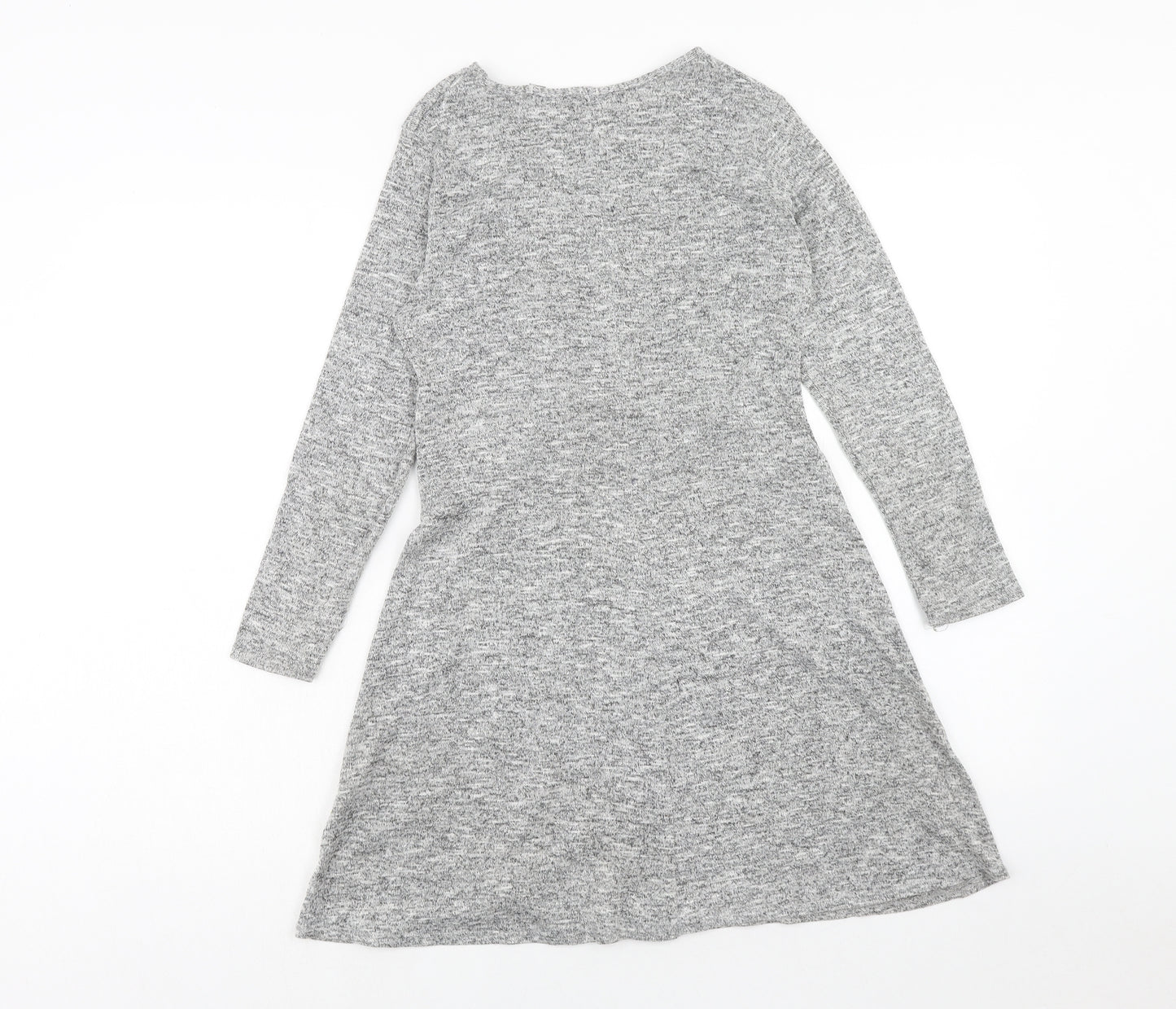 Dorothy Perkins Womens Grey Polyester Trapeze & Swing Size 10 Round Neck Pullover