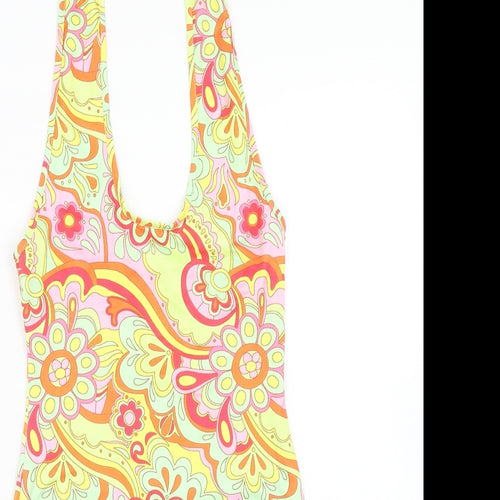 SheIn Womens Multicoloured Floral Polyester Bodycon Size S Halter Pullover