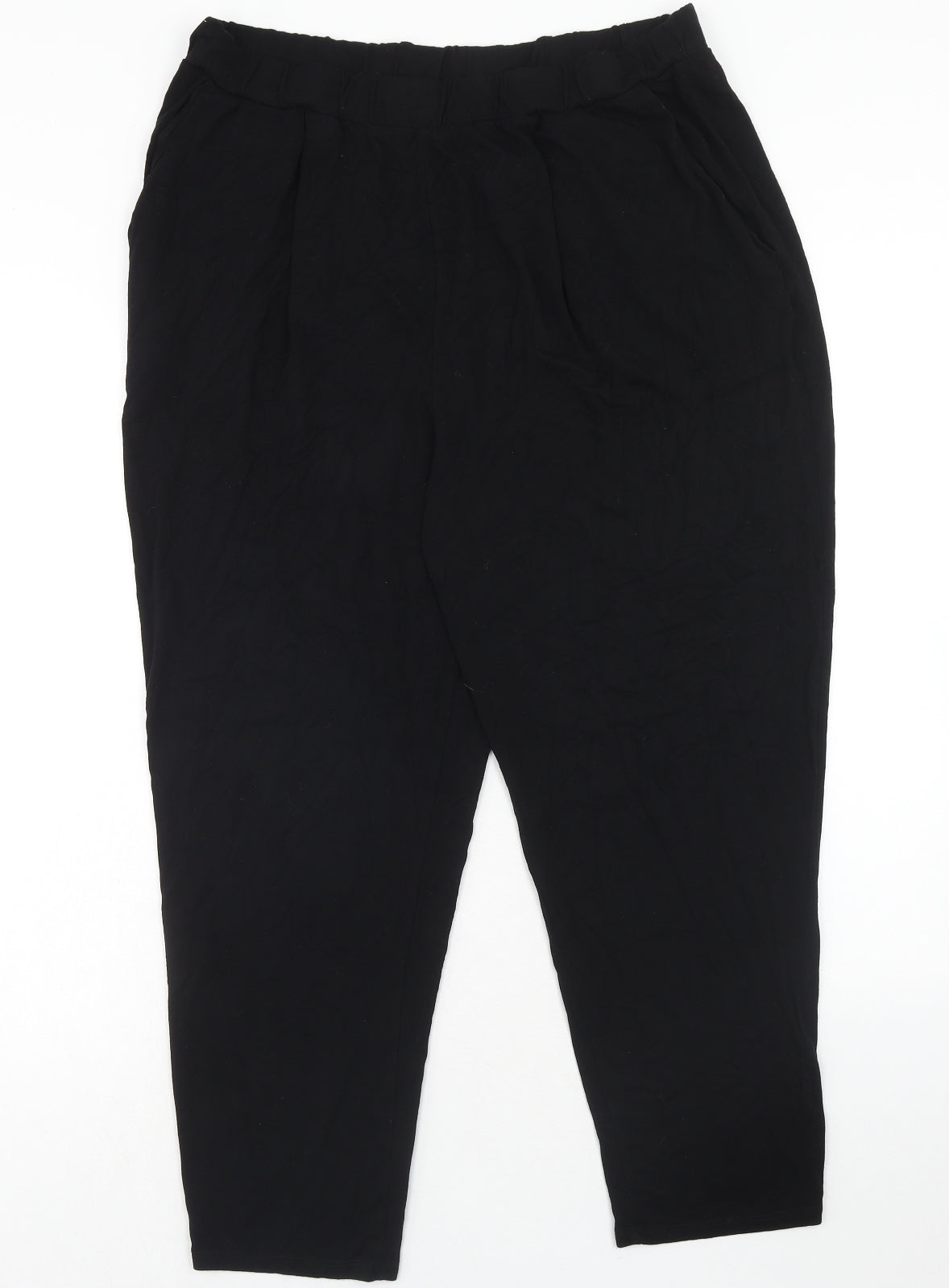 ASOS Womens Black Viscose Trousers Size 18 Regular
