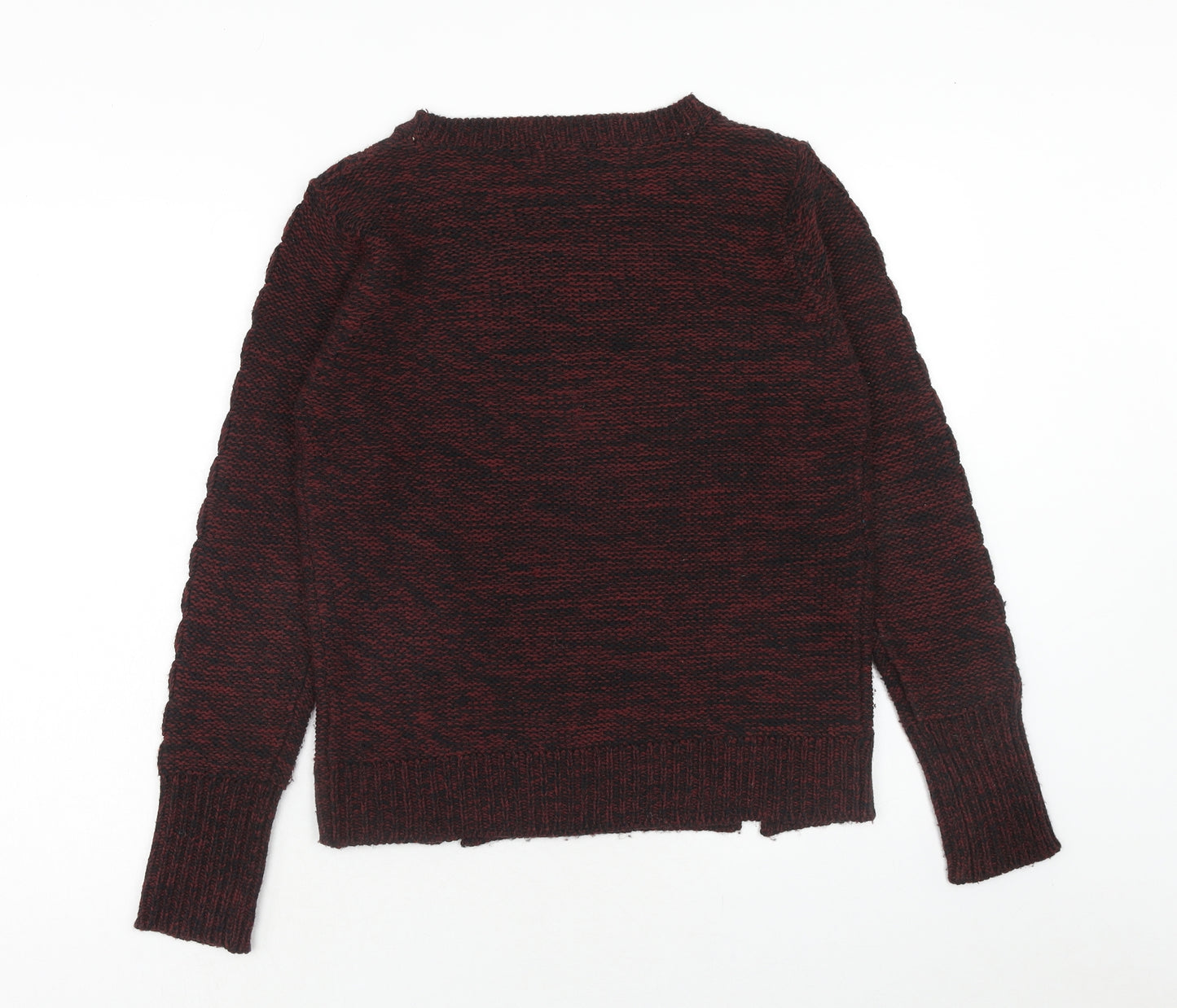 QED London Womens Red Round Neck Acrylic Pullover Jumper Size L