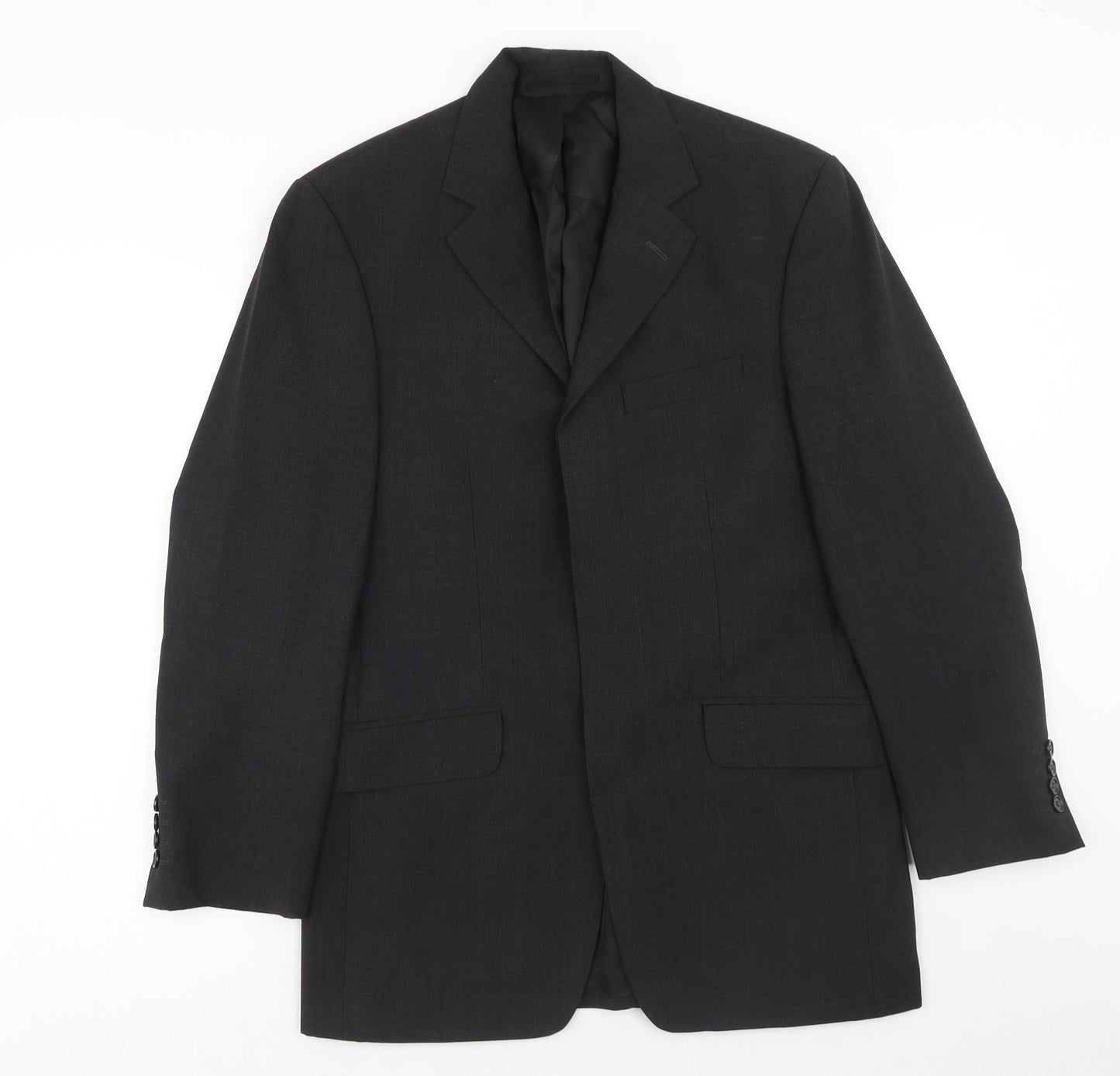 Contempo Mens Grey Wool Jacket Suit Jacket Size 36 Regular