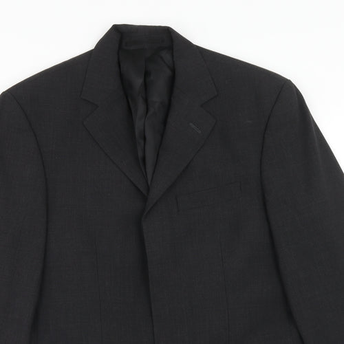 Contempo Mens Grey Wool Jacket Suit Jacket Size 36 Regular