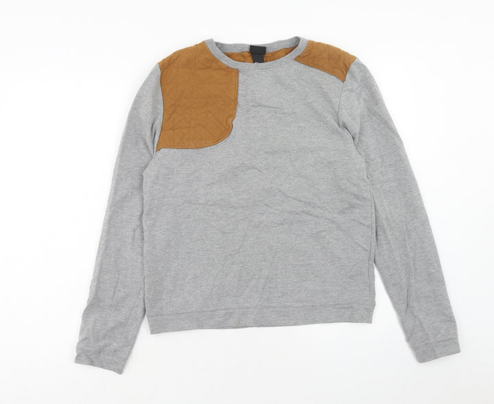 H&M Mens Grey Cotton Pullover Sweatshirt Size S
