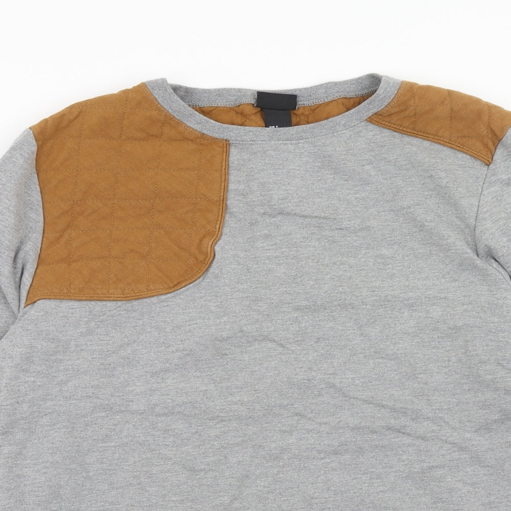 H&M Mens Grey Cotton Pullover Sweatshirt Size S