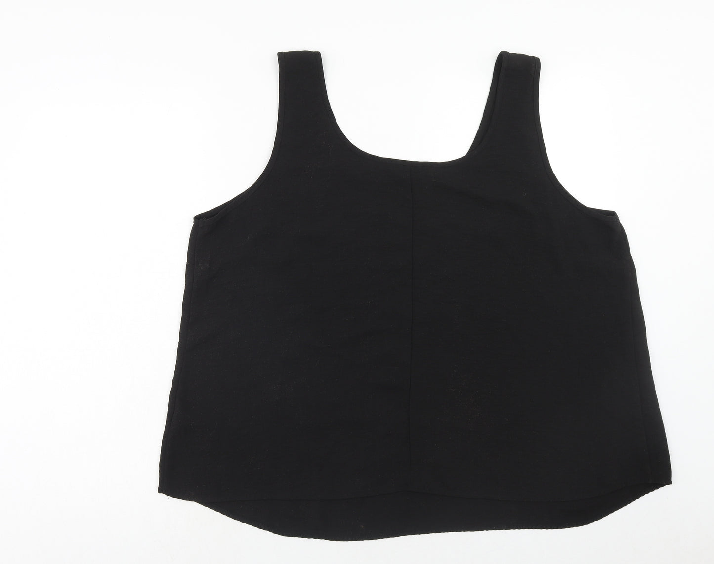 George Womens Black Polyester Basic Tank Size 22 Round Neck