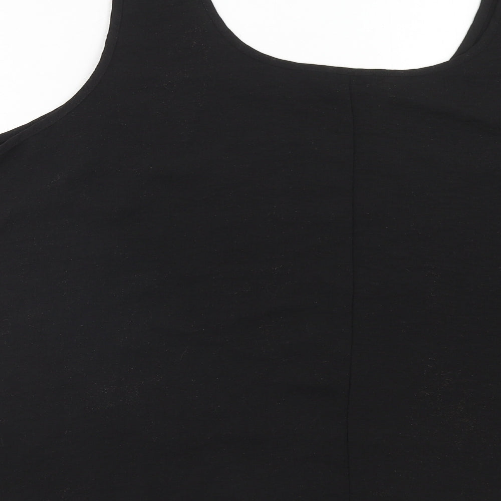 George Womens Black Polyester Basic Tank Size 22 Round Neck