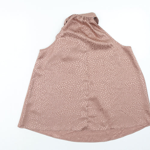 New Look Womens Pink Geometric Polyester Basic Tank Size 8 Halter