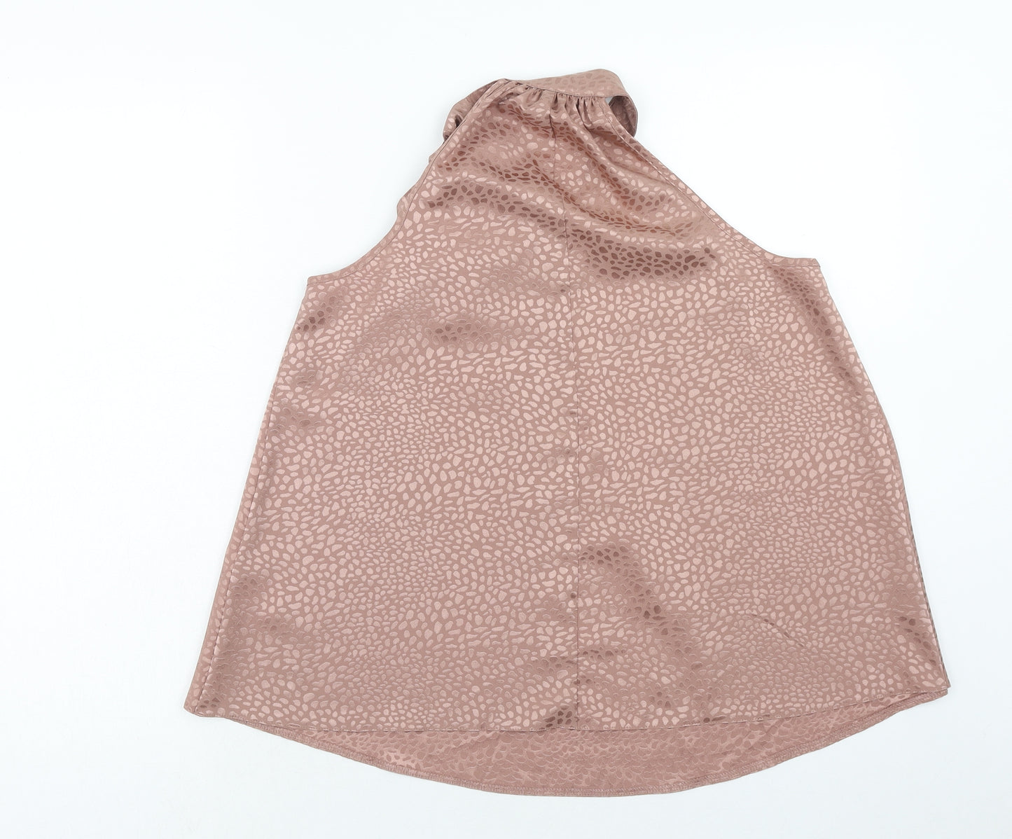 New Look Womens Pink Geometric Polyester Basic Tank Size 8 Halter