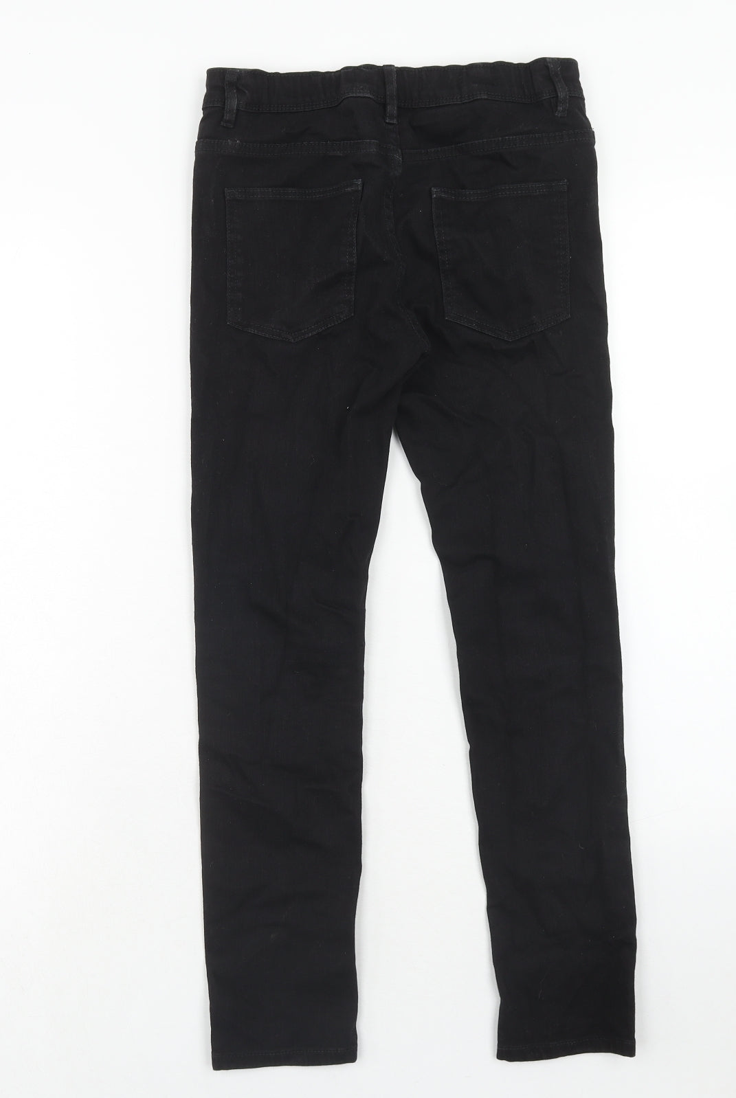 NEXT Boys Black Cotton Skinny Jeans Size 11 Years Regular Zip