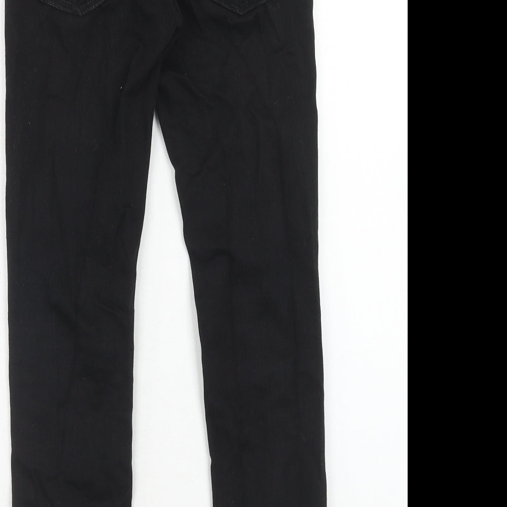 NEXT Boys Black Cotton Skinny Jeans Size 11 Years Regular Zip