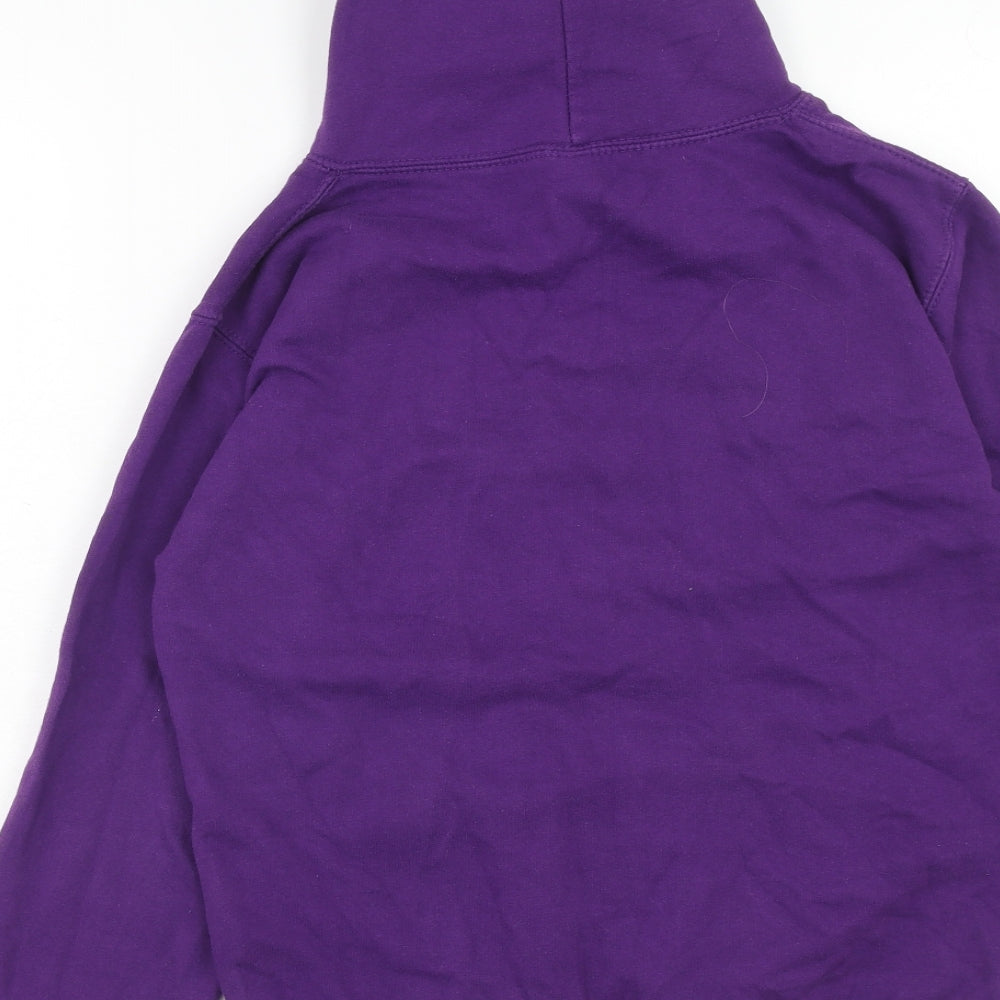 Awdis Girls Purple Cotton Pullover Hoodie Size 12-13 Years Pullover - Just a Girl who Loves Horses