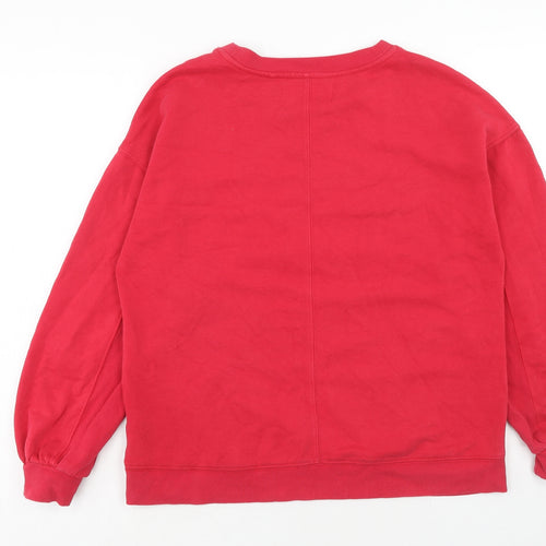 Weekend Essentials Womens Red Cotton Pullover Sweatshirt Size M Pullover