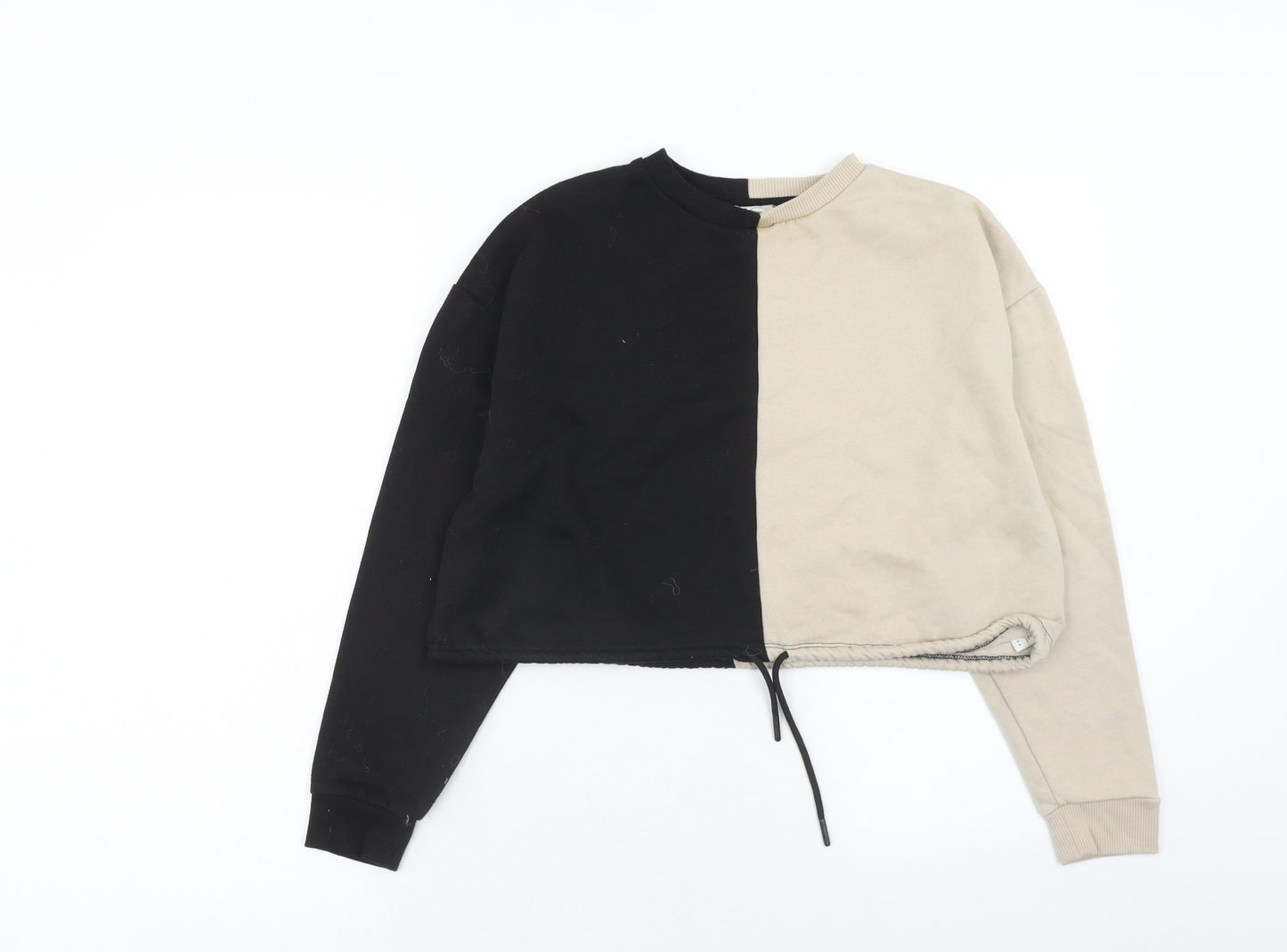 Topshop Womens Beige Cotton Pullover Sweatshirt Size 8 Pullover - Colourblock