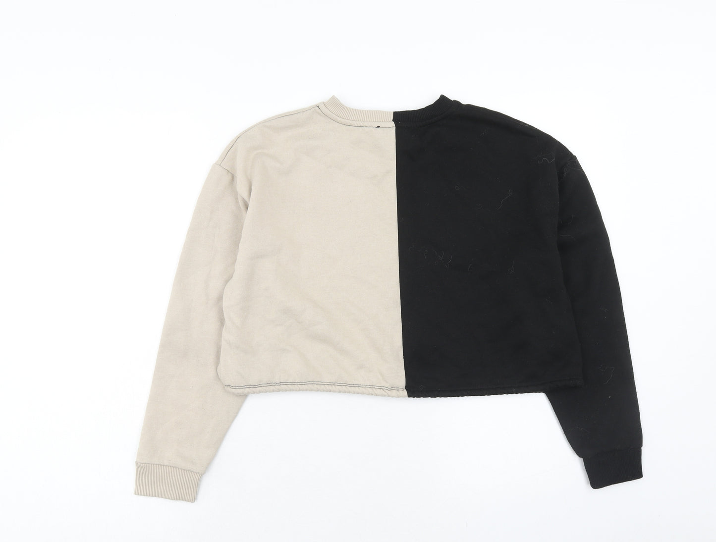 Topshop Womens Beige Cotton Pullover Sweatshirt Size 8 Pullover - Colourblock