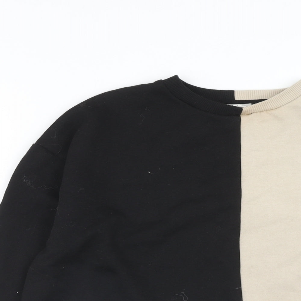 Topshop Womens Beige Cotton Pullover Sweatshirt Size 8 Pullover - Colourblock