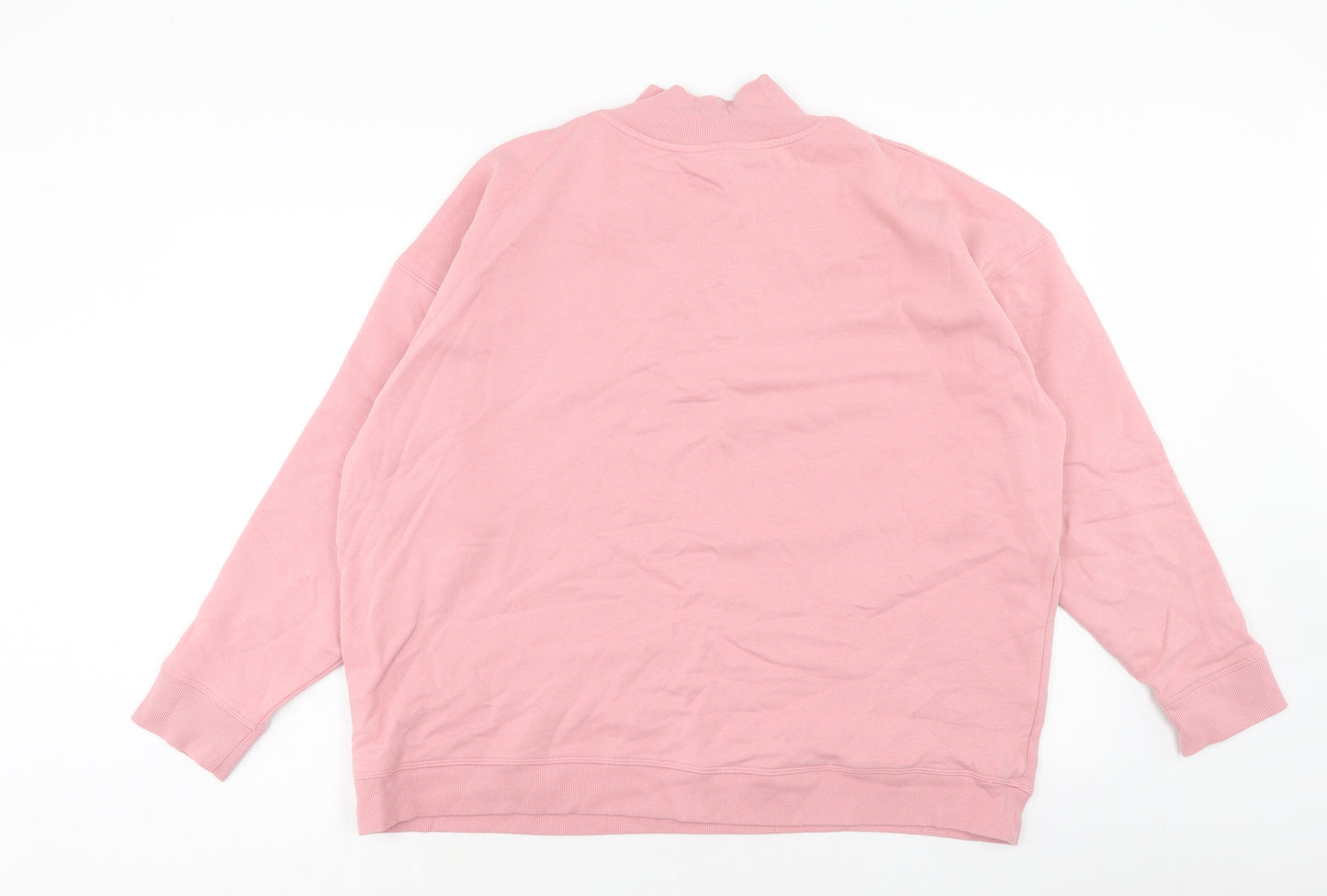 Marks and Spencer Womens Pink Cotton Pullover Sweatshirt Size 20 Zip